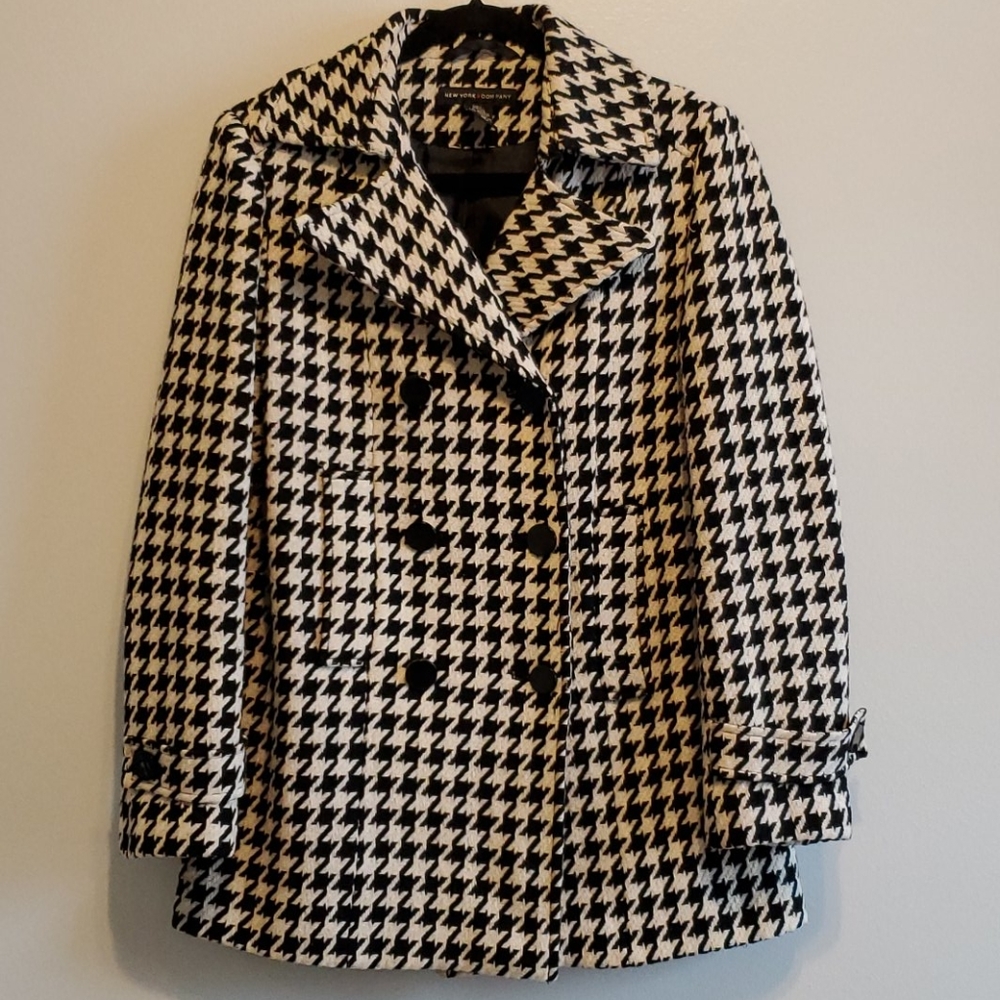 New York & Company Hounds tooth Pea Coat